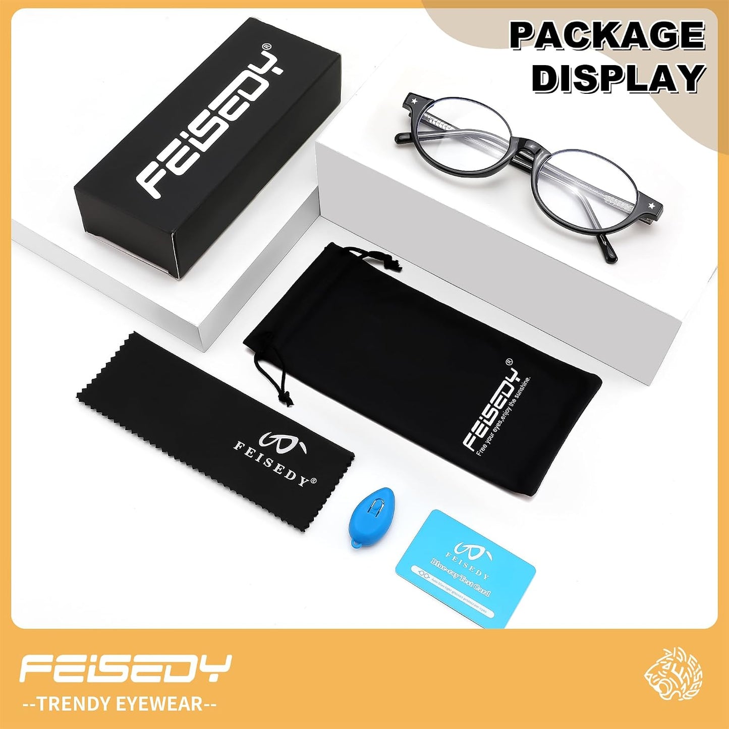商品图片 10 | B0GS9JVKV9 | FEISEDY Trendy Oval Blue Light Glasses for Women Fake Nerd Eyewear Frame Anti Glare B1380