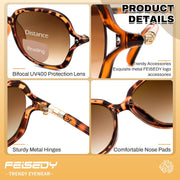 ÉÌƷͼƬ 23 | B0F8N9H1N8 | FEISEDY Fashion Bifocal Reader Sunglasses, Butterfly Reading Glasses B0286