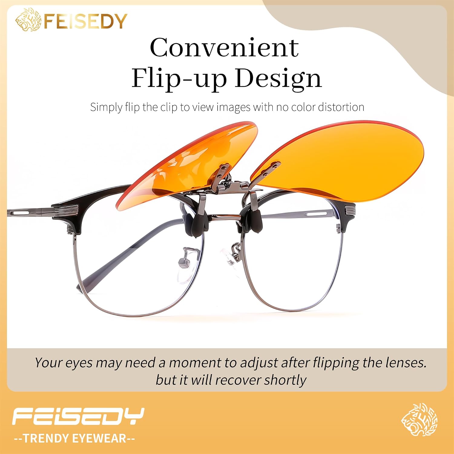 商品图片 20 | B0FZKQ9RL5 | FEISEDY Clip on Rimless One Piece Blue Light Glasses for Woman Men B0360