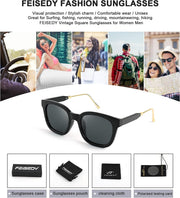 ÉÌƷͼƬ 21 | B08KXMJ9LV | FEISEDY Square Polarized Sunglasses Women Men Retro Trendy Shades UV400 Lenses B2624