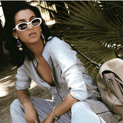 ÉÌƷͼƬ 17 | B09CPPH1XH | FEISEDY Retro 90s Oval Small Sunglasses Women Men Trendy Sunglasses Tinted Glasses B2801