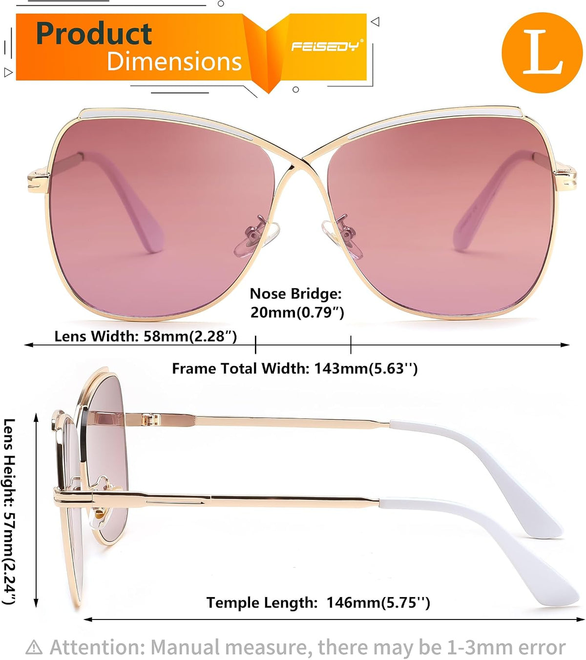 ÉÌƷͼƬ 13 | B08SJ7XN69 | FEISEDY Womens Cute Sunglasses Oversized Butterfly X Shape Design Cateye Lady Sunglasses B2738