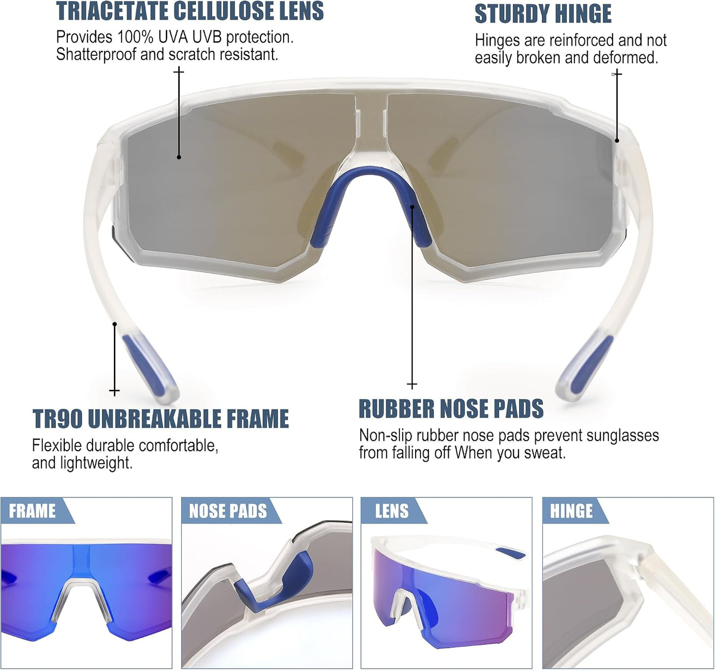 商品图片 17 | B0D95W5582 | FEISEDY Kids Sunglasses Youth Baseball Polarized Sunglasses Sports Lightweight TR90 Frame Boys Girls Cycling B0213
