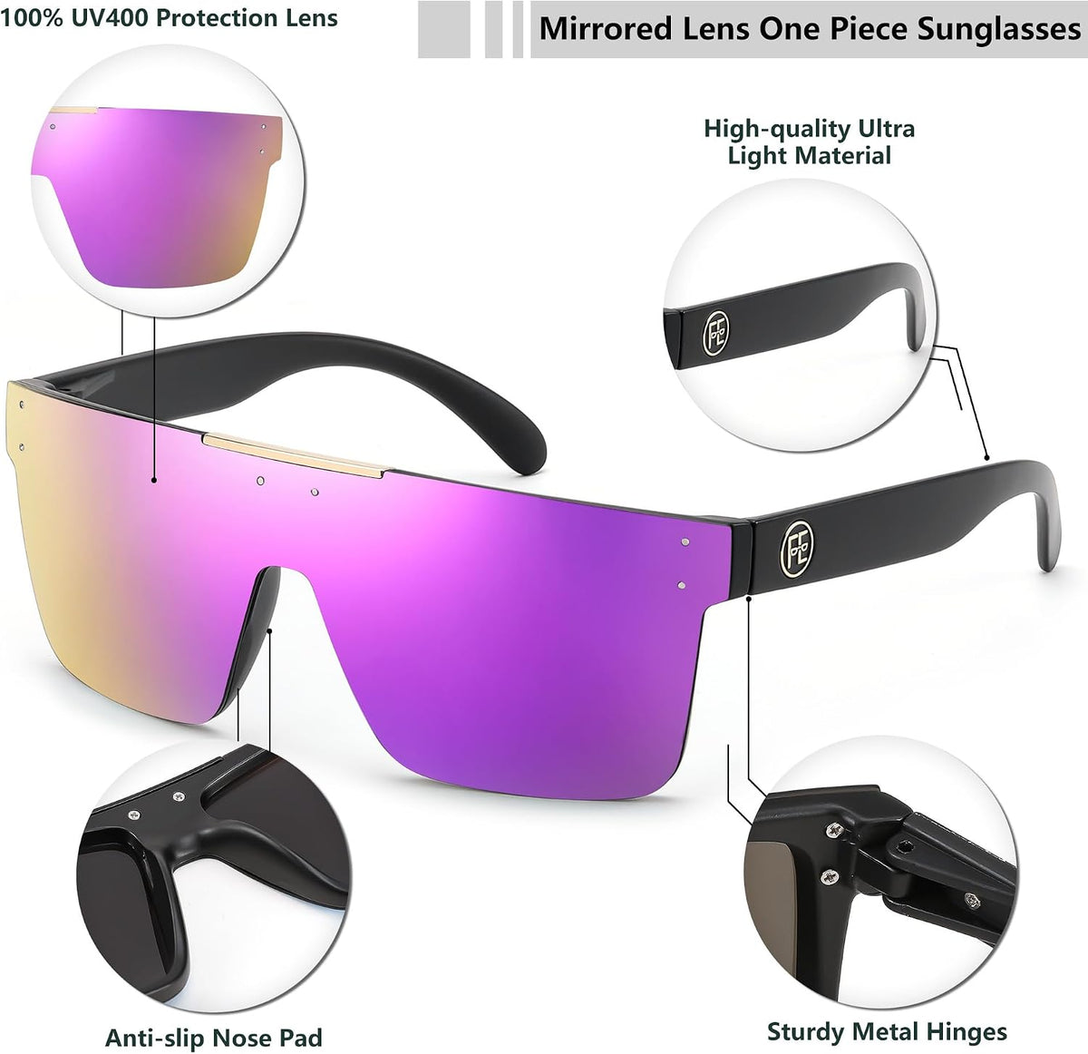 ÉÌƷͼƬ 20 | B0BZ4J86KV | FEISEDY Polarized Sunglasses for Men, Z87 Oversized Square Flat Top B2990