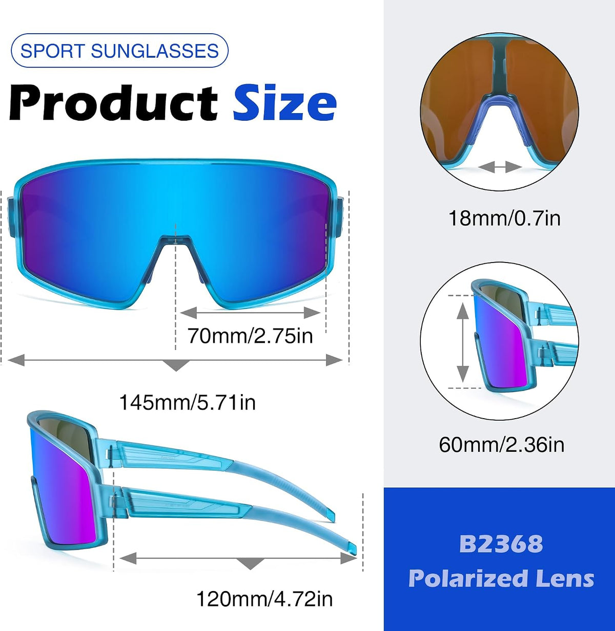 ÉÌƷͼƬ 22 | B0CTT71RHP | FEISEDY Polarized Sports Sunglasses for Men Women Youth Cycling Glasses Baseball Softball Sunglasses B2368