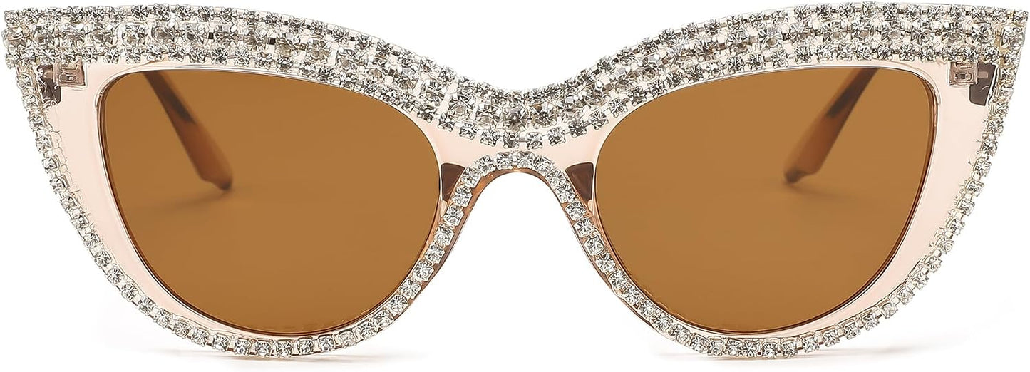 商品图片 27 | B0BZ7YMM4F | FEISEDY Oversized Women Cat Eye Rhinestone Sunglasses Costume Party B2360