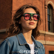 ÉÌƷͼƬ 60 | B09KV1MSHN | FEISEDY Aviator Sunglasses For Women Men Square Chunky Trendy Eyewear B2846