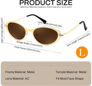 ÉÌƷͼƬ 5 | B0GVDPV1W4 | FEISEDY Metal Oval Sunglasses UV400 Protection for Women and Men B0429