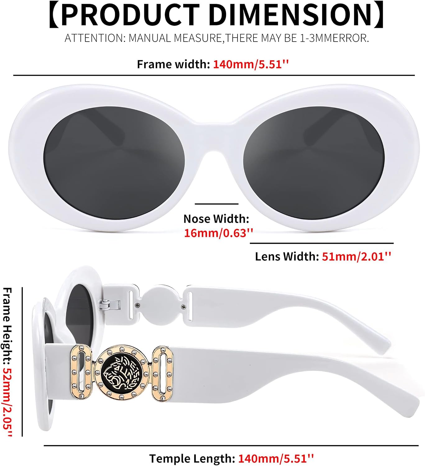 商品图片 11 | B0CCVFXCCT | FEISEDY Retro Oval Sunglasses Women Mens 90s Vintage Small Round shades Clout Goggles B2969