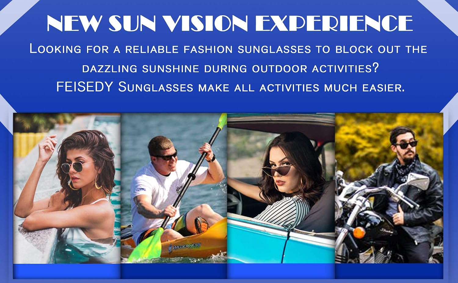商品图片 37 | B079GT4RXH | FEISEDY Polarized Women Square Sunglasses Sparkling Composite Shiny Frame B2289