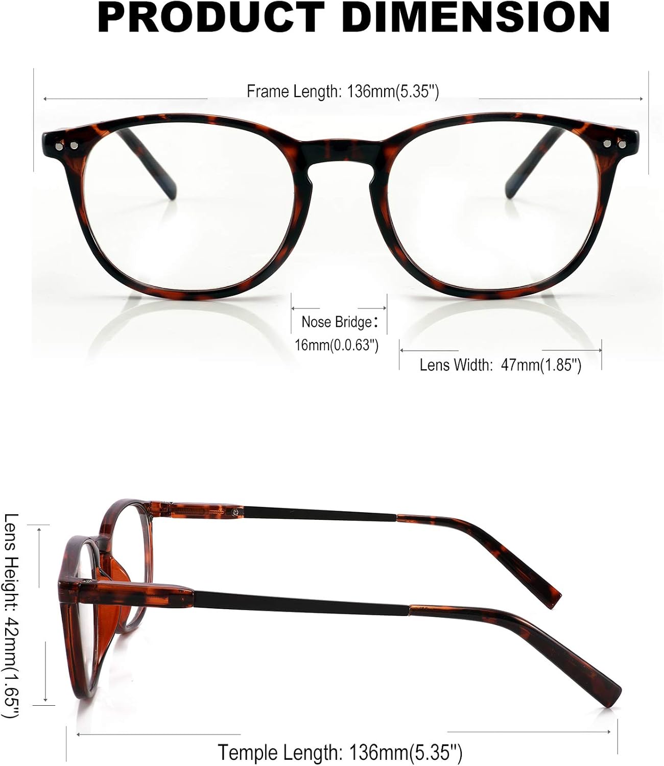 商品图片 6 | B08LND5TM2 | FEISEDY Square Anti Blue Light Blocking Glasses Men Women Round Computer Eyeglasses Double Metal Studs B2706
