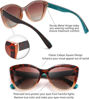 ÉÌƷͼƬ 85 | B07M9V125F | FEISEDY Polarized Vintage Sunglasses American Womens Square Jackie O Cat Eye Sunglasses B2451