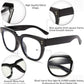 商品图片 3 | B0DBQFZT73 | FEISEDY Retro Square Thick Big Frame Blue Light Blocking Reading Glasses Anti Glare Digital Eyestrain Reader B2523
