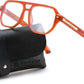 Orange / 49 Millimeters | B0FHKG5F6Z | FEISEDY Aviator Blue Light Glasses for Men Women, Retro 70s Style Design TR90 Anti Glare Digital Eyestrain & Daily Wear B0284