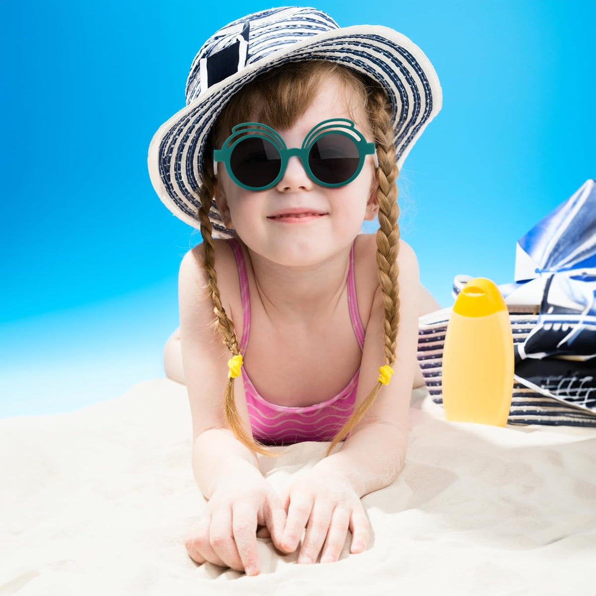 ÉÌƷͼƬ 25 | B0CQBTQZFP | FEISEDY Baby Polarized Round Sunglasses Flexible Rubber Shades with Strap for Infant Toddler Newborn Age 0-24 Months B0060