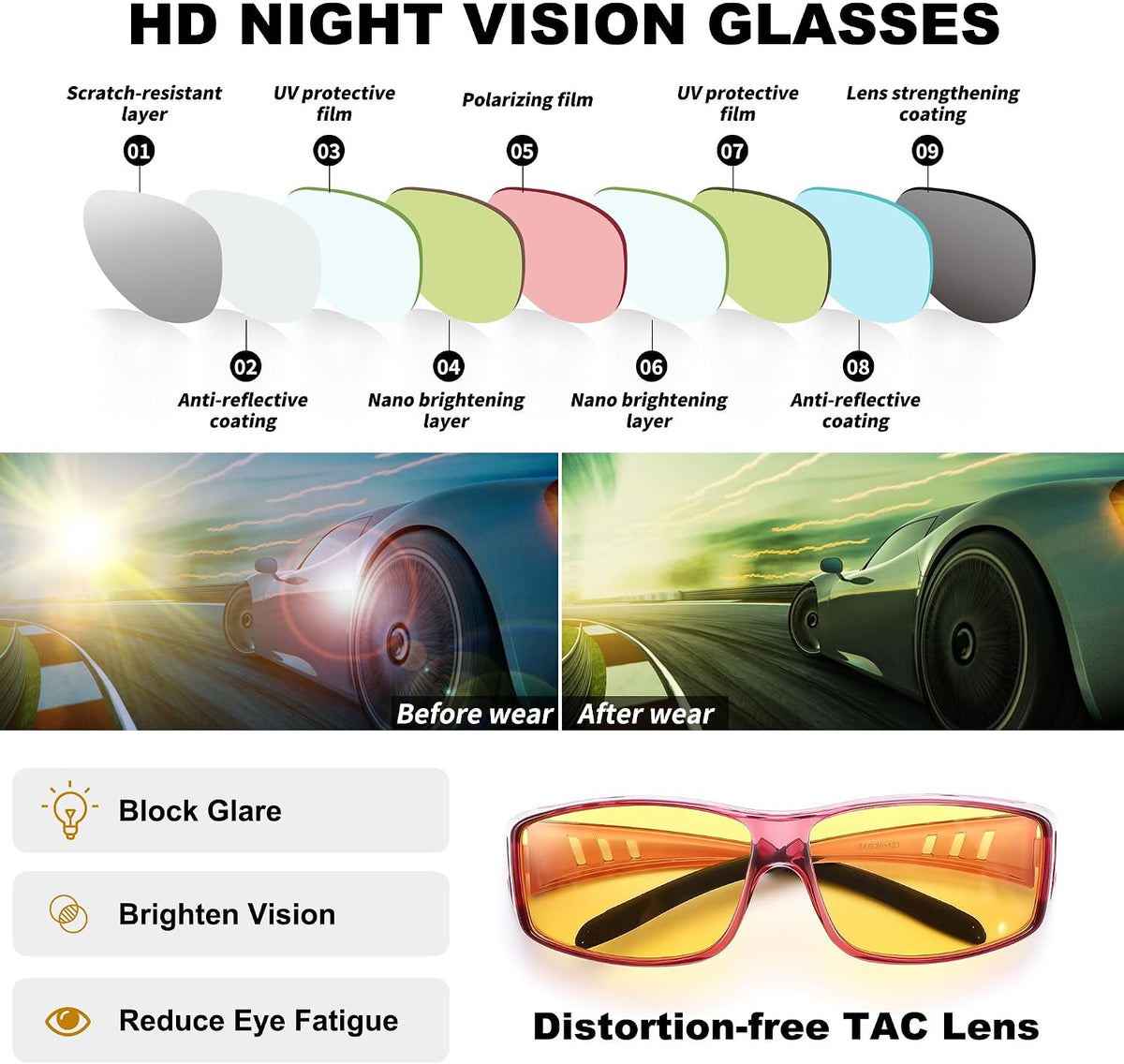 ÉÌƷͼƬ 50 | B089YRDYMP | FEISEDY Polarized Fit Over Glasses Sunglasses Men Women Wrap Around B2593