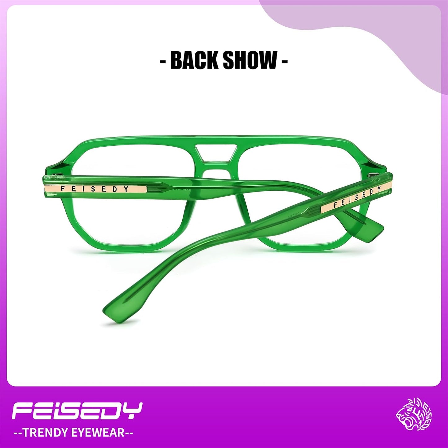 商品图片 22 | B0FHKFDMDZ | FEISEDY Aviator Blue Light Glasses for Men Women, Retro 70s Style Design TR90 Anti Glare Digital Eyestrain & Daily Wear B0284