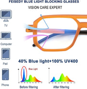 ÉÌƷͼƬ 62 | B0DPLTC8K6 | FEISEDY Vintage Square Blue Light Blocking Glasses Women Men 70s Flat Aviator Glasses Computer Anti Glare B0062