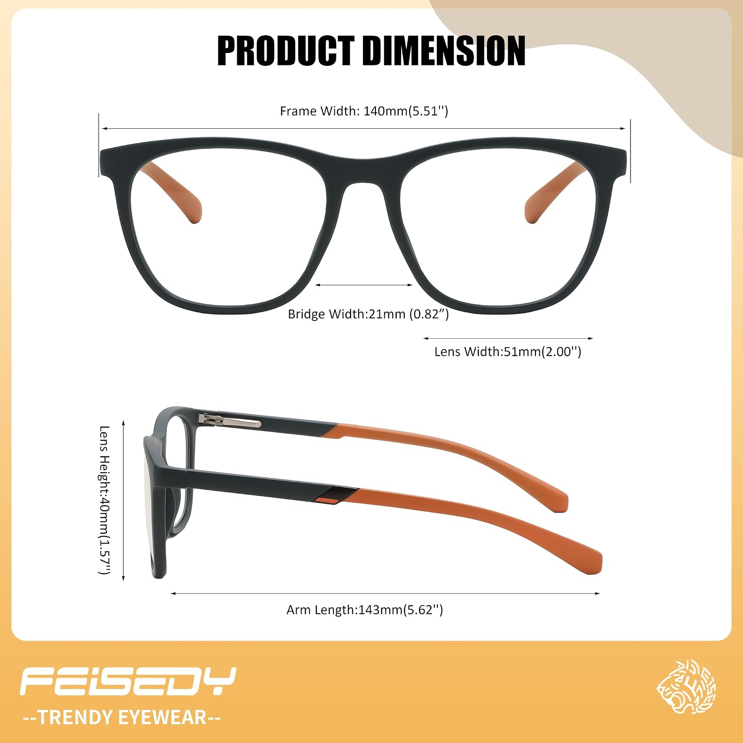 商品图片 6 | B0DGQ43JYV | FEISEDY TR90 Sports Lightweight Blue Light Glasses for Men B0232