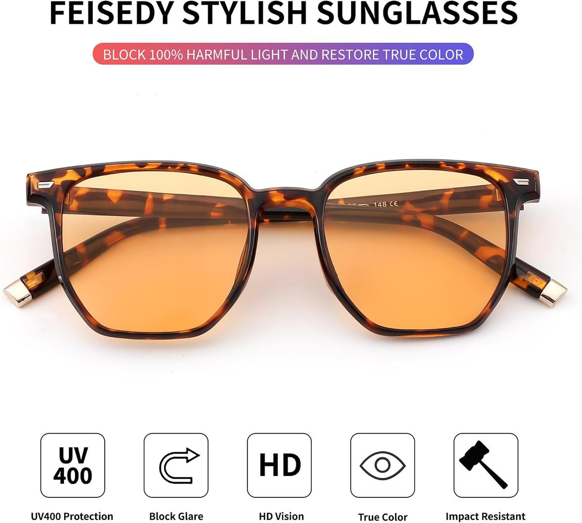 ÉÌƷͼƬ 34 | B0F58QMH7Q | FEISEDY Retro Square Sunglasses Women Men Trendy Rectangle Shades Vintage Sun Glasses B0274