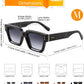 商品图片 5 | B0CHMMTXNK | FEISEDY Retro Rectangle Sunglasses Trendy Chunky Square Sun Glasses for Women Men UV400 Protection B0073