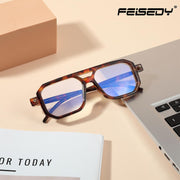 ÉÌƷͼƬ 36 | B0DPLTC8K6 | FEISEDY Vintage Square Blue Light Blocking Glasses Women Men 70s Flat Aviator Glasses Computer Anti Glare B0062