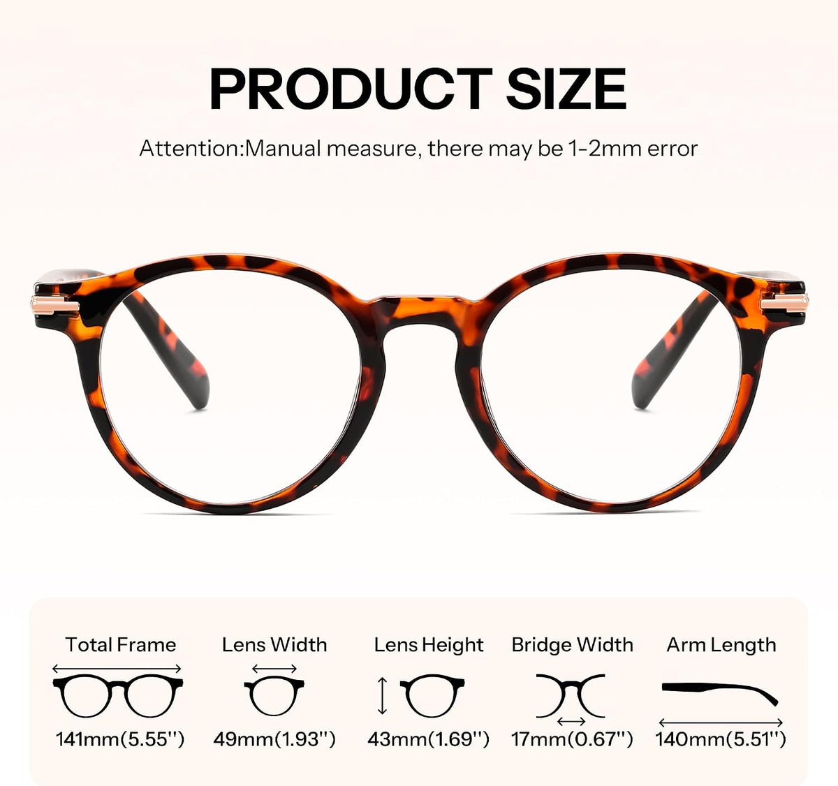 ÉÌƷͼƬ 27 | B0HC6D93TL | FEISEDY Stylish Round Blue Light Blocking Glasses for Women Men B0469