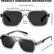 ÉÌƷͼƬ 18 | B0GLG5HZ1L | FEISEDY Retro Square Aviator Sunglasses for Men Women B0390