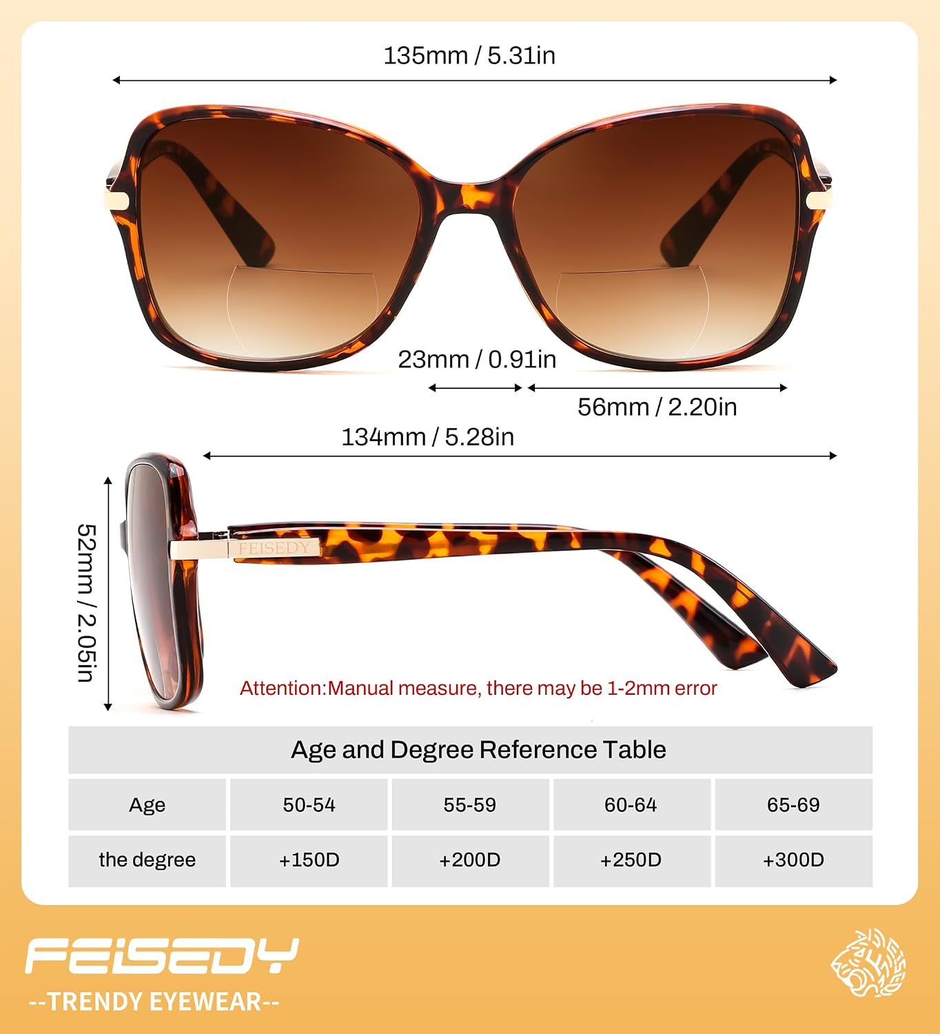 商品图片 29 | B0GT132JWH | FEISEDY Women Bifocal Sunglasses Reader UV400 Protection B0351 | Butterfly Sun Reader, Fashion Outdoor Reading Glasses