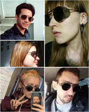 ÉÌƷͼƬ 8 | B09LYD9SW2 | FEISEDY Steam Punk Sunglasses for Men Women Side Shield Round Steampunk Vintage Glasses Shades B2518