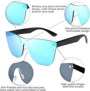 ÉÌƷͼƬ 25 | B08DY1CW9T | FEISEDY Mirrored Rimless Sunglasses One Piece Lens Reflective Sunglasses for Women Men B2647