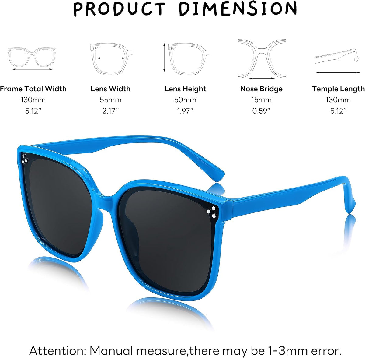 ÉÌƷͼƬ 27 | B0B3WPR65R | FEISEDY Kids Polarized Square Sunglasses for Boys Girls Vintage Shades UV Protection Trendy Classic Style Sun Glasses B2316