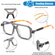 ÉÌƷͼƬ 28 | B0CNGDG64J | FEISEDY Vintage Square Blue Light Blocking Reading Glasses Women Men B0090