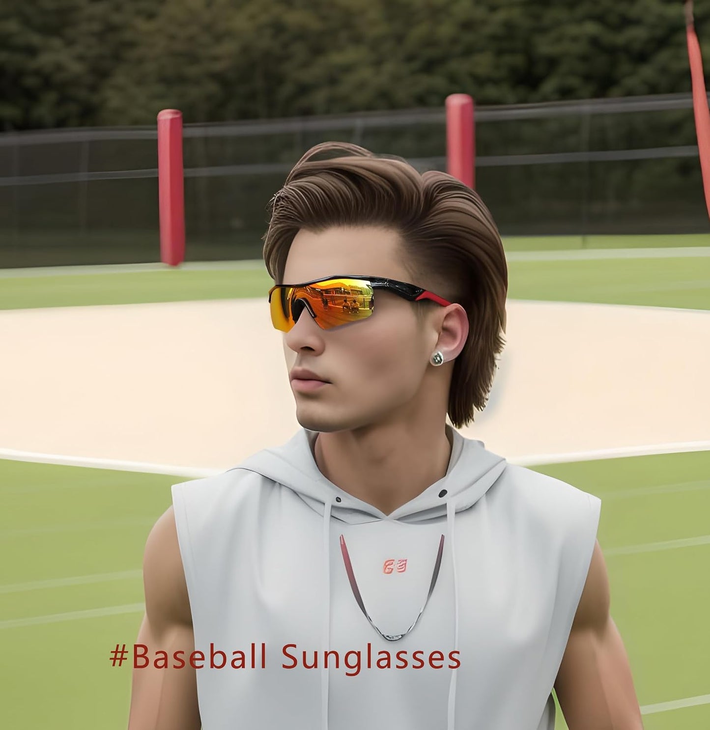 商品图片 3 | B0C7189J4Z | FEISEDY Men Sunglasses, Polarized Cycling Sunglasses, UV400 Sports Baseball Running Fishing Hiking Shades B2372