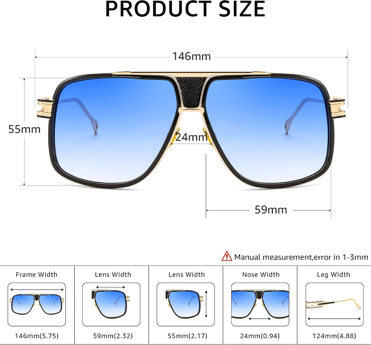 ÉÌƷͼƬ 18 | B0FLQ31HK3 | FEISEDY Sunglasses Mens Oversized Retro Metal Steampunk Shades Sunnies Fishing Driving B0272