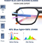 ÉÌƷͼƬ 29 | B0DPLTC8K6 | FEISEDY Vintage Square Blue Light Blocking Glasses Women Men 70s Flat Aviator Glasses Computer Anti Glare B0062