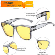 ÉÌƷͼƬ 24 | B0DJS7NVNT | FEISEDY Night Vision Driving Glasses Anti Glare Fit Over Glasses for Men Women Polarized Nighttime B0250