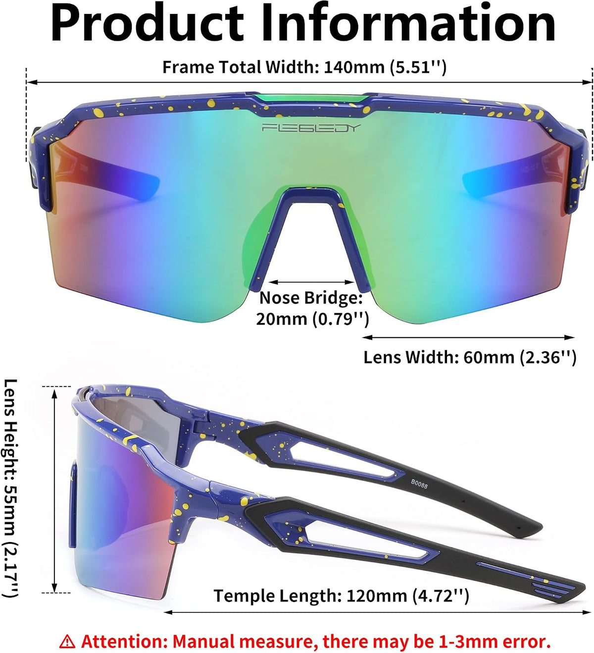 ÉÌƷͼƬ 26 | B0CVWYCSZS | FEISEDY Sports Sunglasses for Men Women Baseball Cycling Running Driving Glasses UV400 B0088