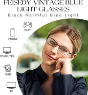 ÉÌƷͼƬ 17 | B0DQ3B3RQP | FEISEDY Vintage Blue Light Glasses for Women Metal Y2K Rectangle Glasses Gold Silver Fake Nerd Eyewear Frame B0271