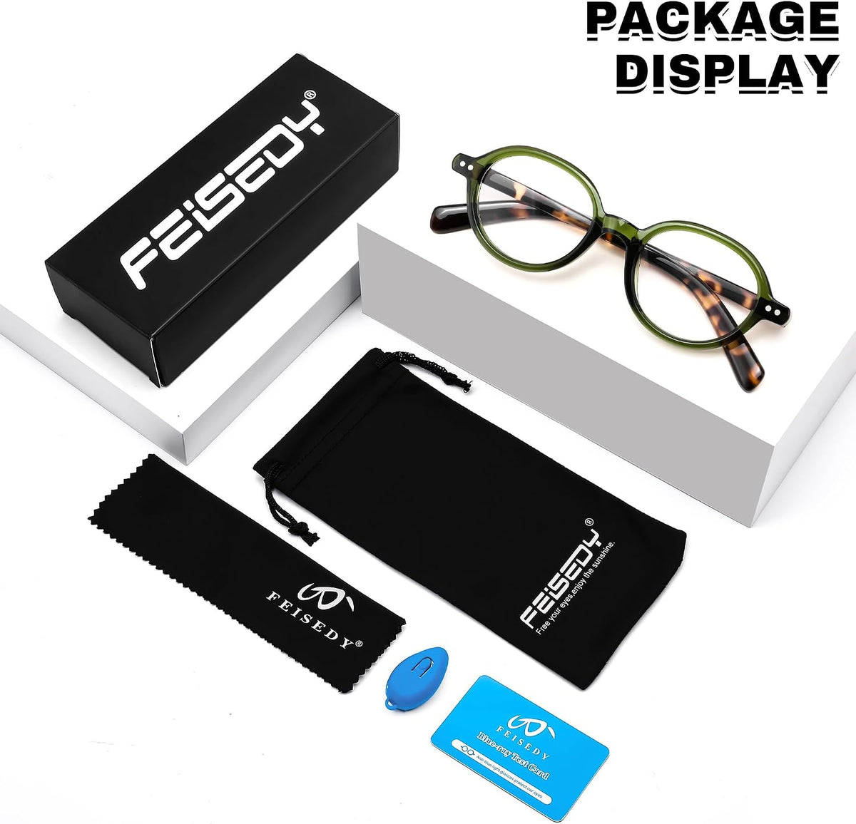 ÉÌƷͼƬ 5 | B0FR9T1TCC | FEISEDY Vintage Oval Blue Light Reading Glasses for Women, Stylish Lightweight 90s Reader B0327