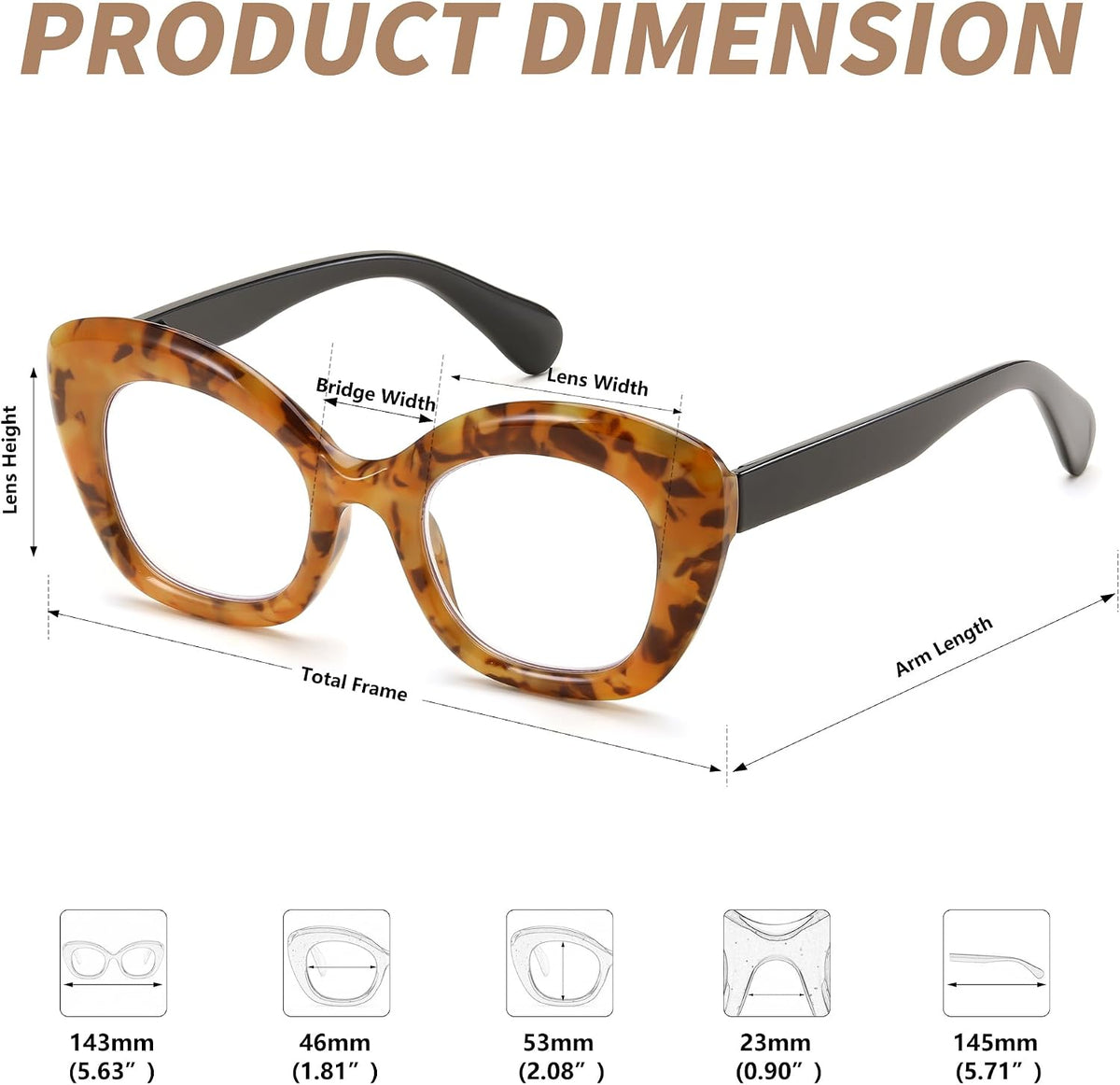 商品图片 13 | B0D93TT2FX | FEISEDY Reading Glasses for Women Fashion Cat Eye Blue Light Blocking Glasses Anti- Glare Digital Eyestrain Readers B0139