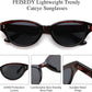 商品图片 12 | B0GVNVB7XS | FEISEDY Retro Oval Cat Eye Sunglasses for Women UV400 Protection B0419