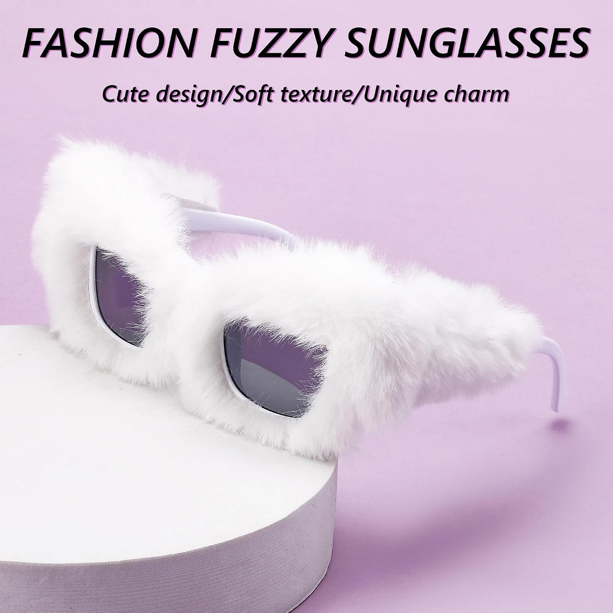 ÉÌƷͼƬ 136 | B09PN9V5N6 | FEISEDY Sunglasses Women Plush Fuzzy Soft Velvet Party Masquerade B2877