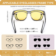 ÉÌƷͼƬ 23 | B0DJS7NVNT | FEISEDY Night Vision Driving Glasses Anti Glare Fit Over Glasses for Men Women Polarized Nighttime B0250