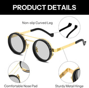 ÉÌƷͼƬ 31 | B0FK1DDVSV | FEISEDY Adjustable Sunglasses Polarized Men, Round Metal ND Filter B1400