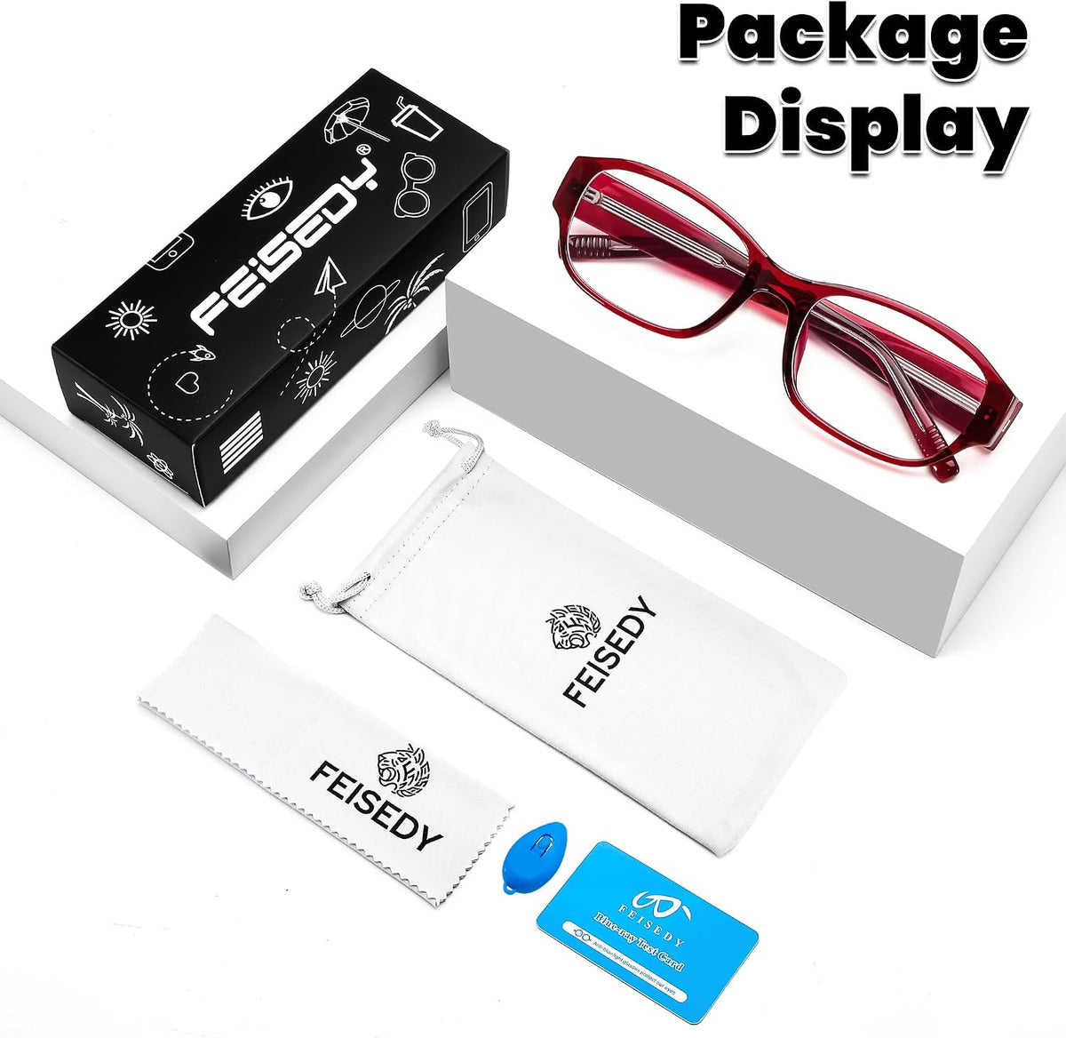 ÉÌƷͼƬ 13 | B0DNFH17R9 | FEISEDY Rectangular Blue Light Blocking Glasses for Women Men Vintage Stylish Computer Glasses Fake Nerd Eyewear Frame B0266