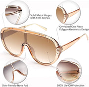 ÉÌƷͼƬ 26 | B085PPHWTZ | FEISEDY Retro Oversized Sunglasses Women Men One Piece Frame B2580