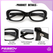 ÉÌƷͼƬ 31 | B0DD6M5F2B | FEISEDY Retro Oval Blue Light Blocking Glasses for Women Nerd Fake Glasses Y2k Small Eyewear Frame B0229