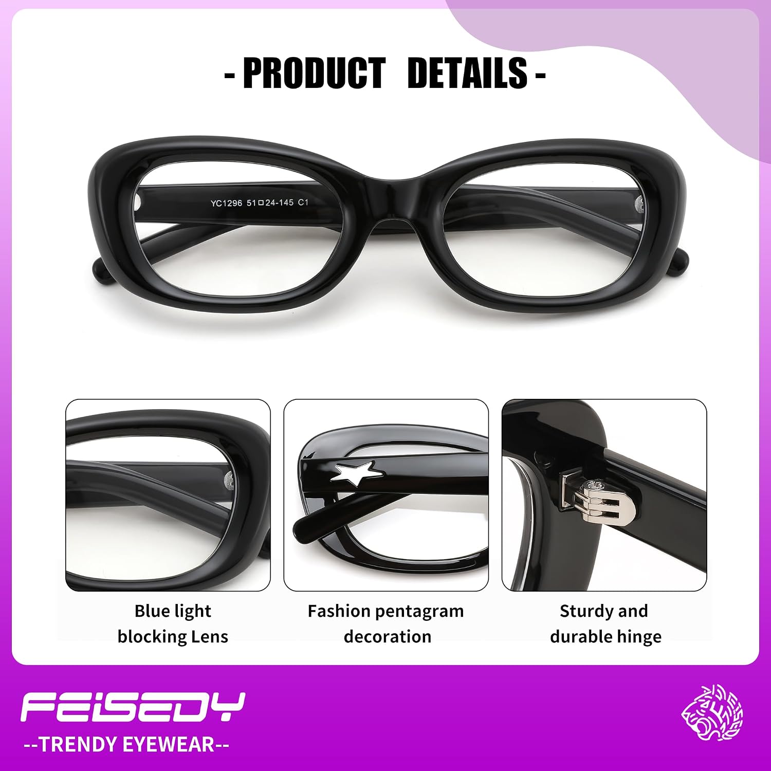 商品图片 31 | B0DD6M5F2B | FEISEDY Retro Oval Blue Light Blocking Glasses for Women Nerd Fake Glasses Y2k Small Eyewear Frame B0229