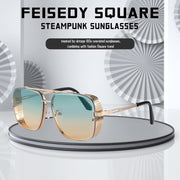 ÉÌƷͼƬ 49 | B09SDC5BD5 | FEISEDY Sunglasses Mens Women Vintage Pilot Square Trendy Metal Steampunk Fishing Driving Sun Glasses B2894